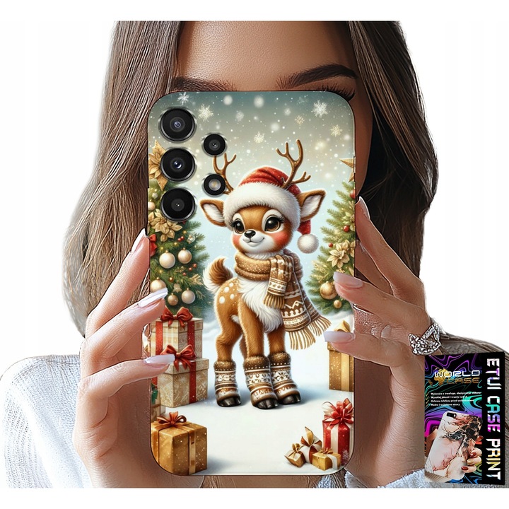 Telefontok, World Case, Samsung Galaxy A13, karácsonyi design, szilikon