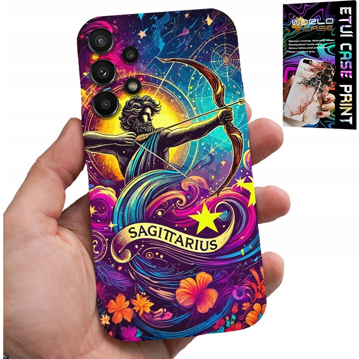 Telefontok, World Case, Samsung Galaxy A13 4G, csillagjegy design, Nyilas, szilikon