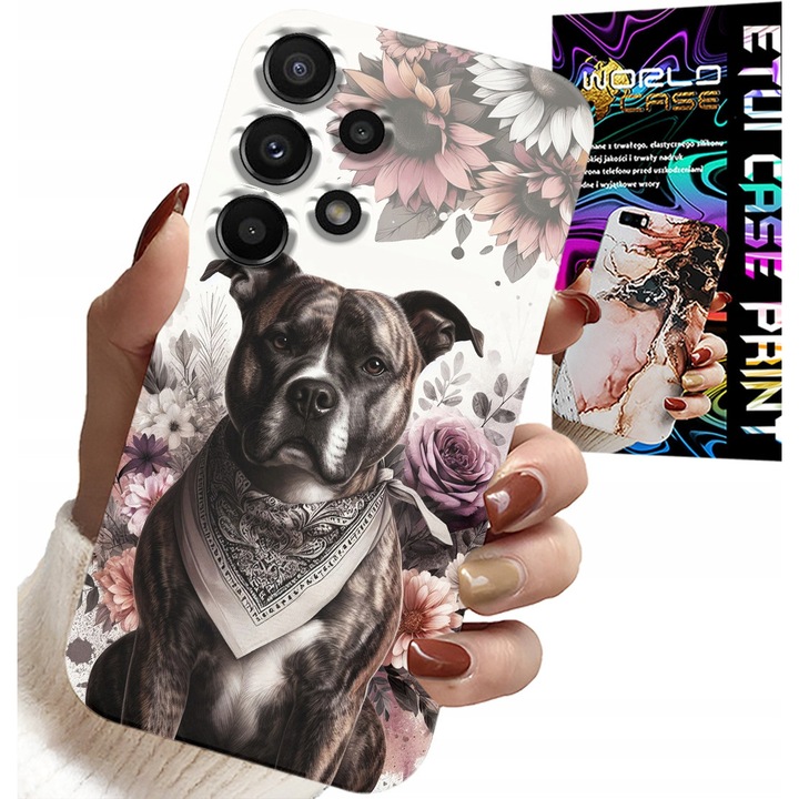 Tok Samsung Galaxy A32-höz, World Case, veszélyes kutyás nyomtatás, szilikon, 0,2 cm