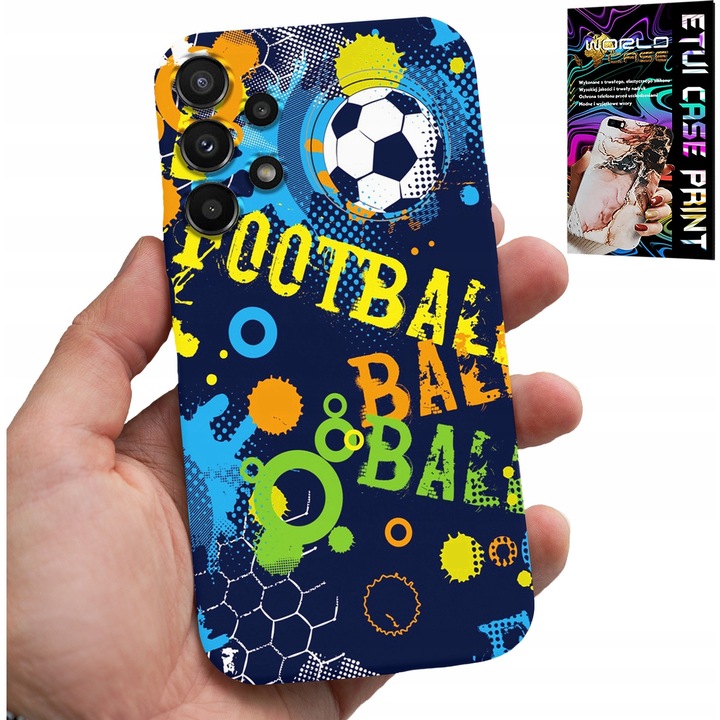 Samsung Galaxy A32 4G telefontok, World Case, gumi, futball nyomtatás, 0,2 mm