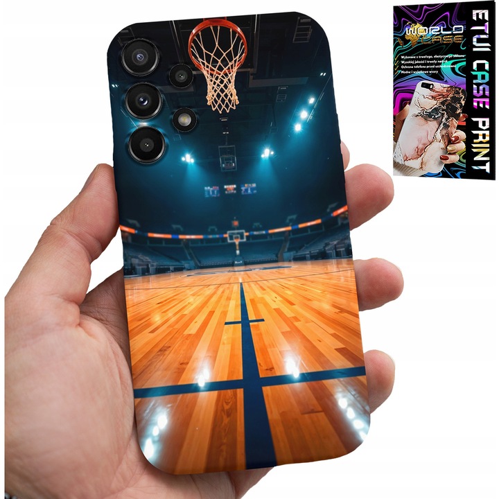 Tok Samsung Galaxy A32 4G-hez, World Case, gumi, NBA nyomtatás, többszínű