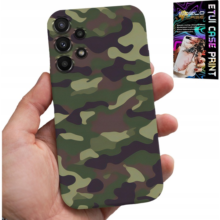 Husă pentru Samsung Galaxy A13 4G, World Case, culori militare, silicon