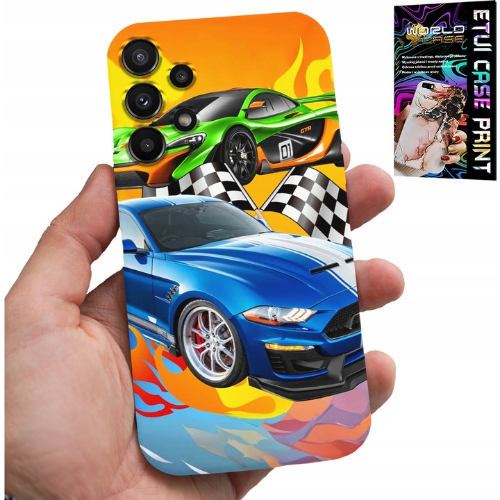 Carcasă pentru Samsung Galaxy A13, World Case, model copii, imprimare curse de mașini, silicon