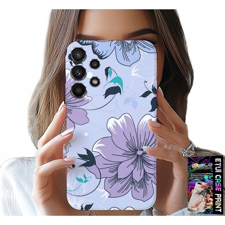 Telefontok, World Case, Samsung Galaxy A13, szilikon, virágmintás, többszínű