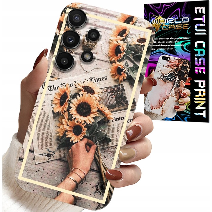 Samsung Galaxy A32 5G telefontok, World Case, virágmintás, többszínű, szilikon