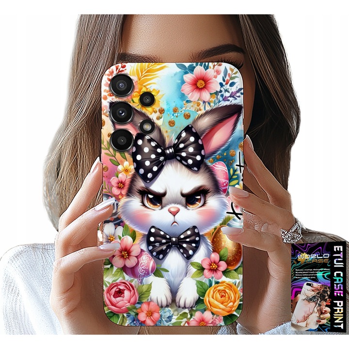 Telefontok, World Case, Samsung Galaxy A32 5G, szilikon, húsvéti nyuszi nyomtatás, többszínű