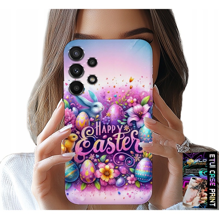 Husa pentru Samsung Galaxy A32 4G, World Case, silicon, imprimeu ouă de Paște, multicolor