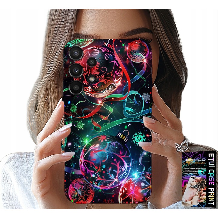 Telefontok, World Case, Samsung Galaxy A13, karácsonyi gömb mintás, 0,2 mm