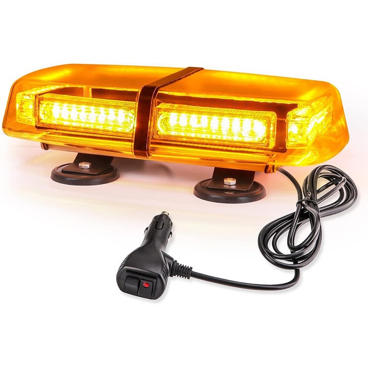 Girofar LED Rqiurpn, sárga, 15 világítási mód, IP65, 31x16x7 cm