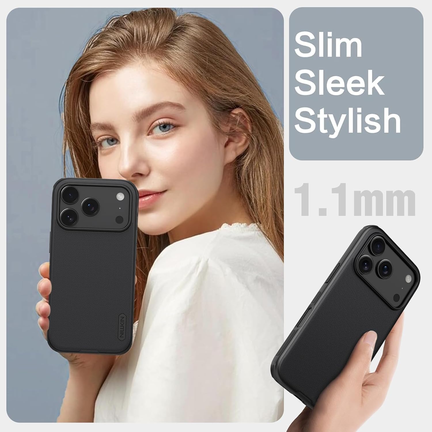 Carcasa Nillkin iPhone 17 Pro Max, protectie metalica lentila, negru