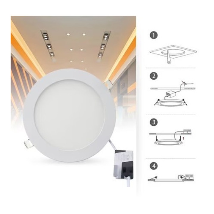 Set 2 spoturi led Horoz, Slim-15w, 6400k, 1500ml, 100-265v / EXT 056-003-0015