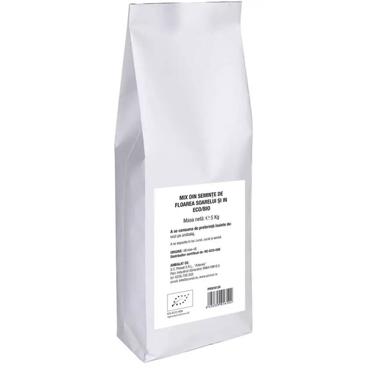 Mix din seminte bio de floarea soarelui si in, 5kg Pronat