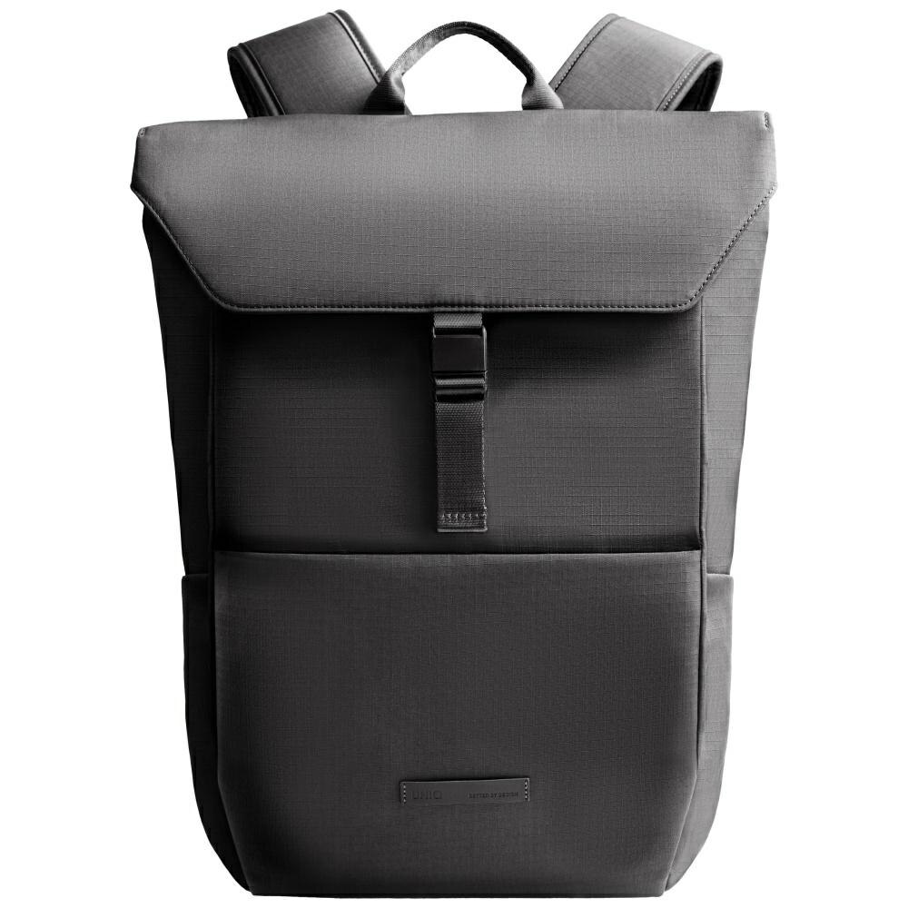 Rucsac pentru laptop waterproof Uniq Arden RPET, Compatibil cu laptop de 16 inch, 36.3 x 25.1 x 1.9 cm, Negru