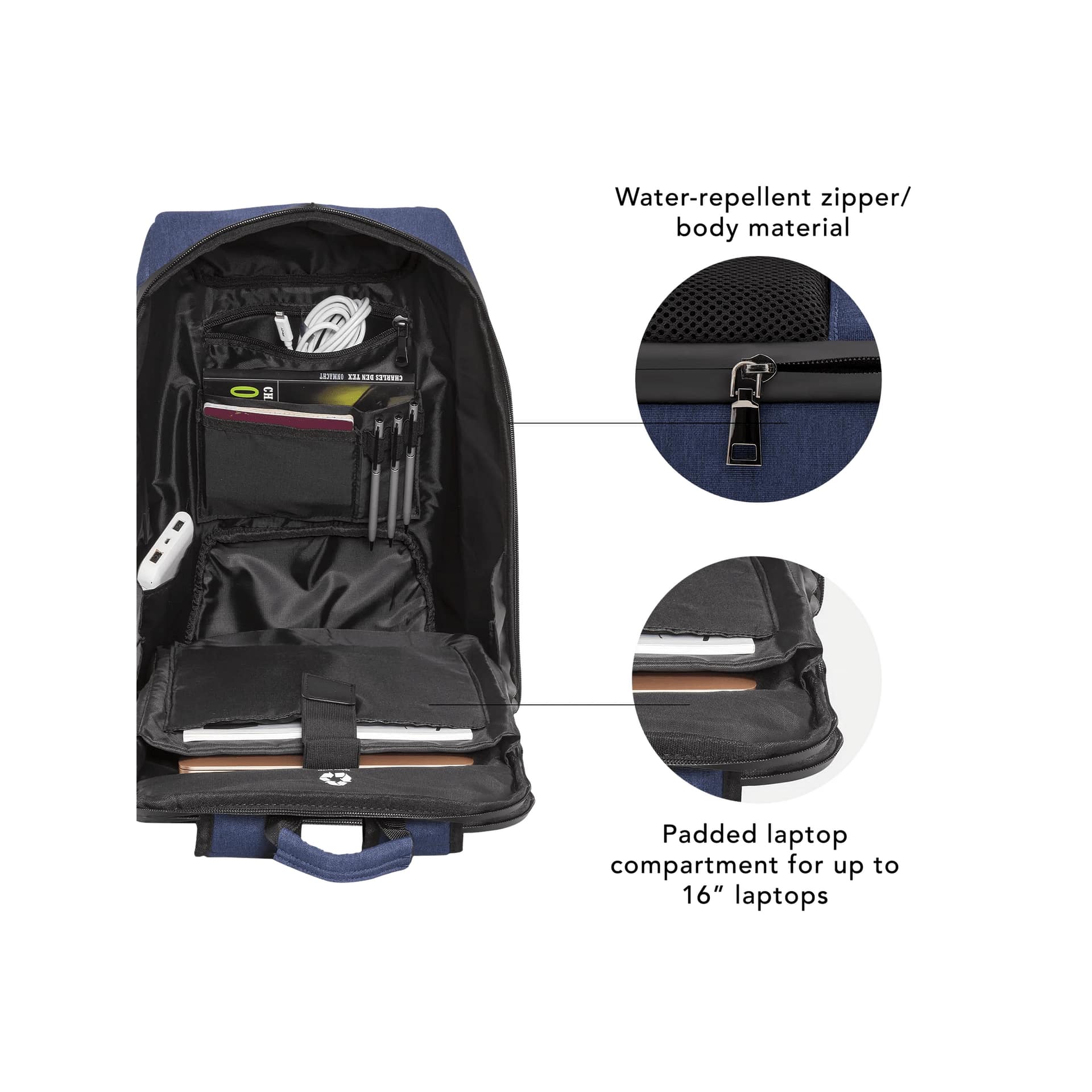 Rucsac reciclat dbramante1928 Christiansborg 16", Dark blue