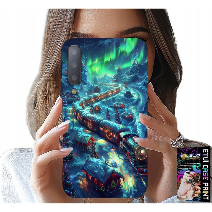 Carcasă pentru telefon, World Case, Samsung A7 2018, silicon, imprimeu Crăciun, 0, 2 cm