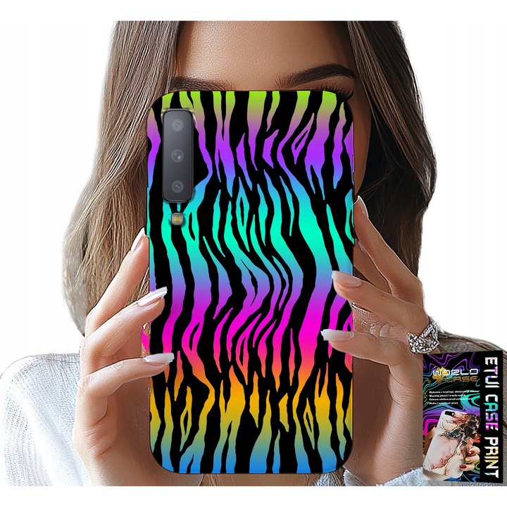 Carcasa pentru Samsung A7 2018, World Case, design abstract, silicon, model colorat