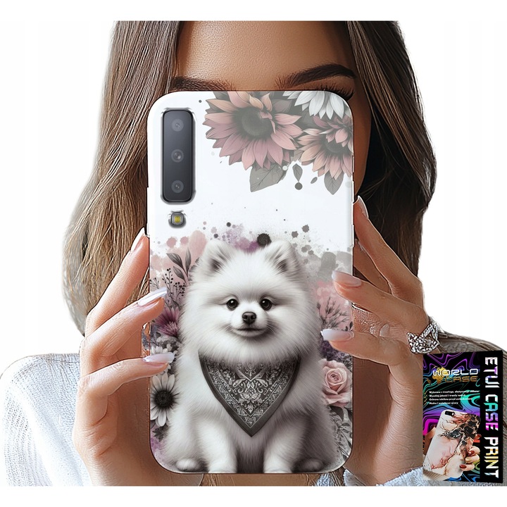 Samsung A7 2018 telefontok, World Case, Pomerániai dizájn, szilikon, többszínű