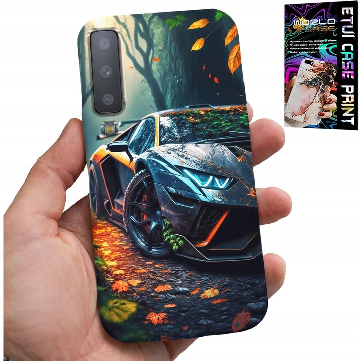 Carcasa pentru Samsung A7 2018, World Case, design mașini de lux, silicon, multicolor