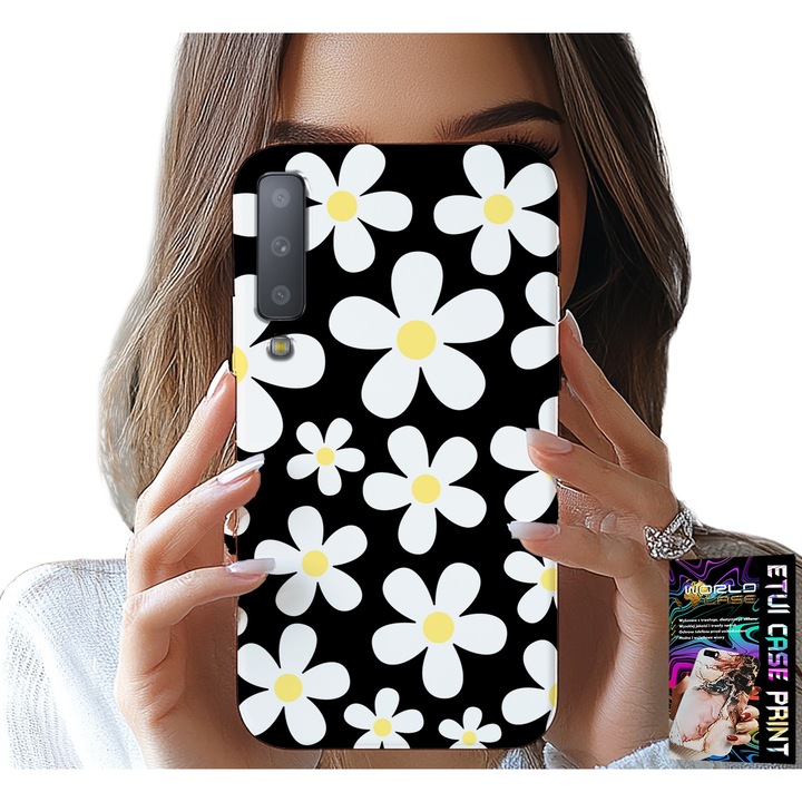 Samsung A7 2018 telefontok, World Case, virágmintás, szilikon, többszínű