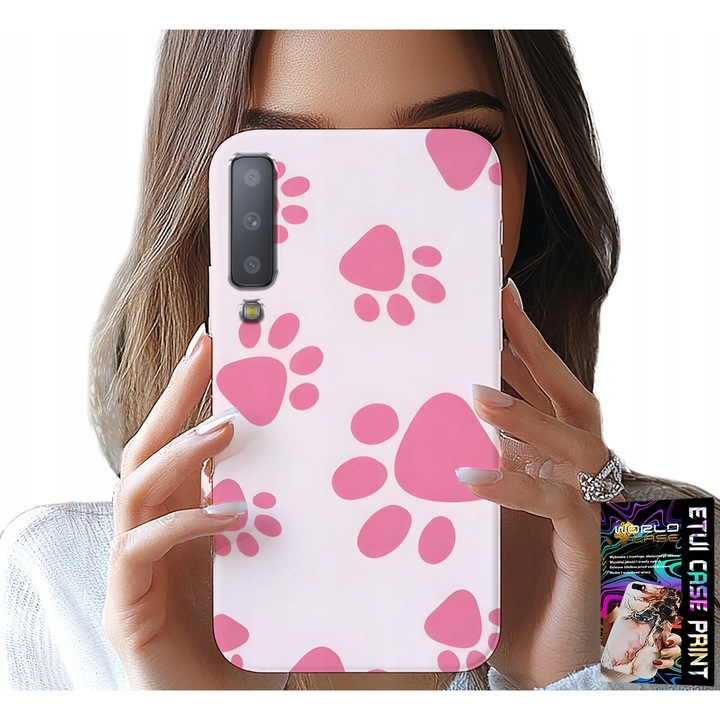 Telefontok, World Case, Samsung A7 2018, szilikon, rózsaszín, hátlap