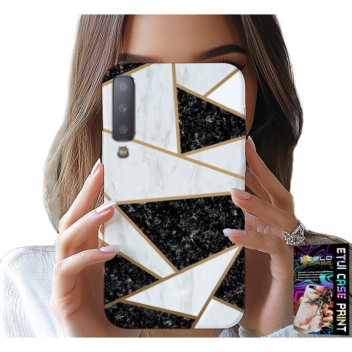 Carcasă pentru Samsung A7 2018, World Case, design elegant, silicon, multicolor