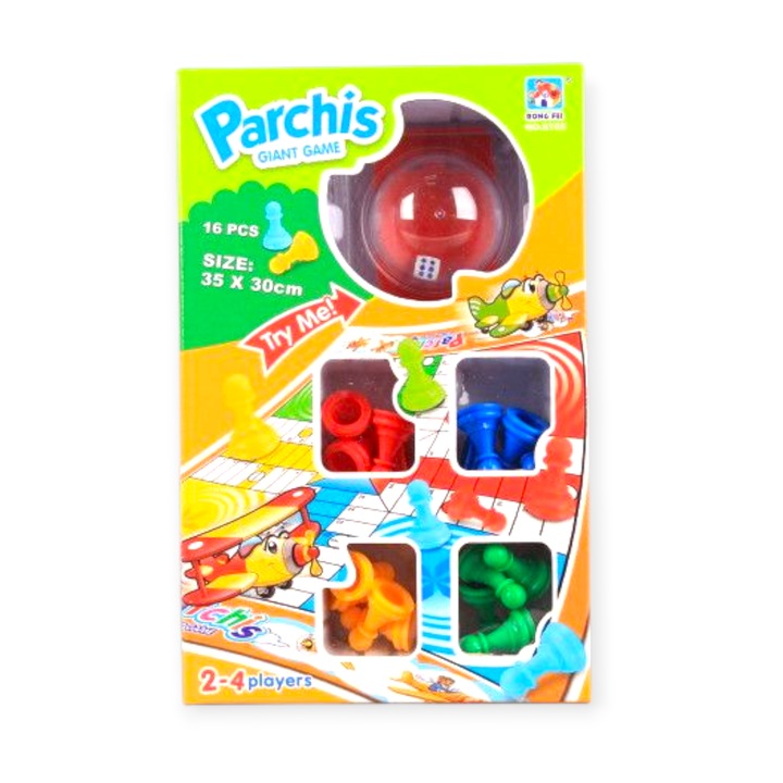 Не се сърди човече Parchis Giant Game, 2- 4 играча, 35 х 30 см, 3Y+