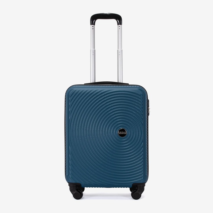 KREAL Rio kézipoggyász, Kabinbőrönd, Számzár, ABS, Kék, 55x40x20 cm