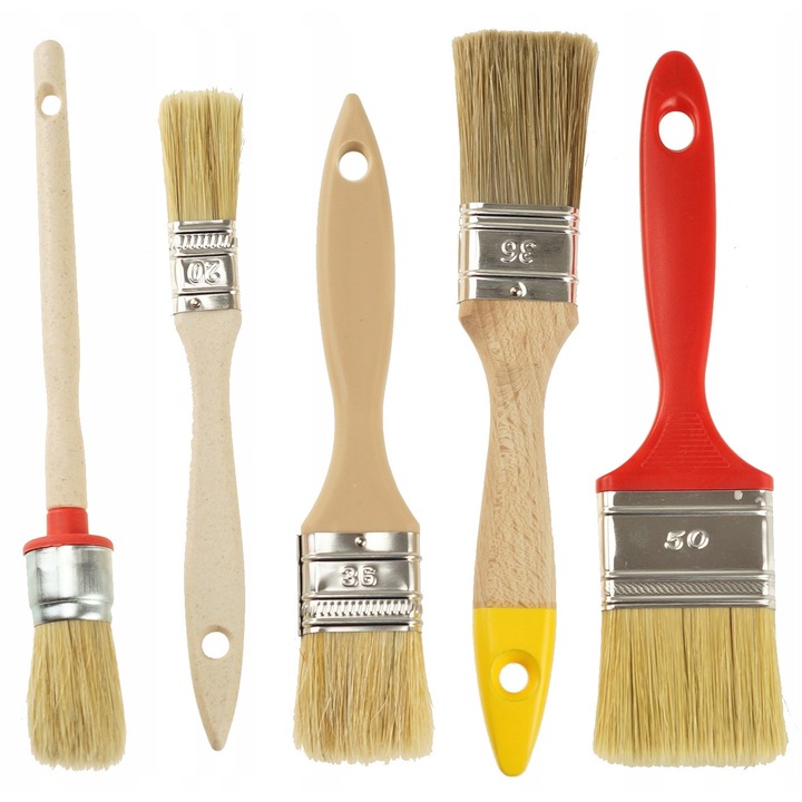 Set Pensule Calorifer, Feinz, Material Sintetic, Ambalate In Blister Elegant, Parte De Lucru Perfect Neteda, Profesional, Lemn, 5 Buc