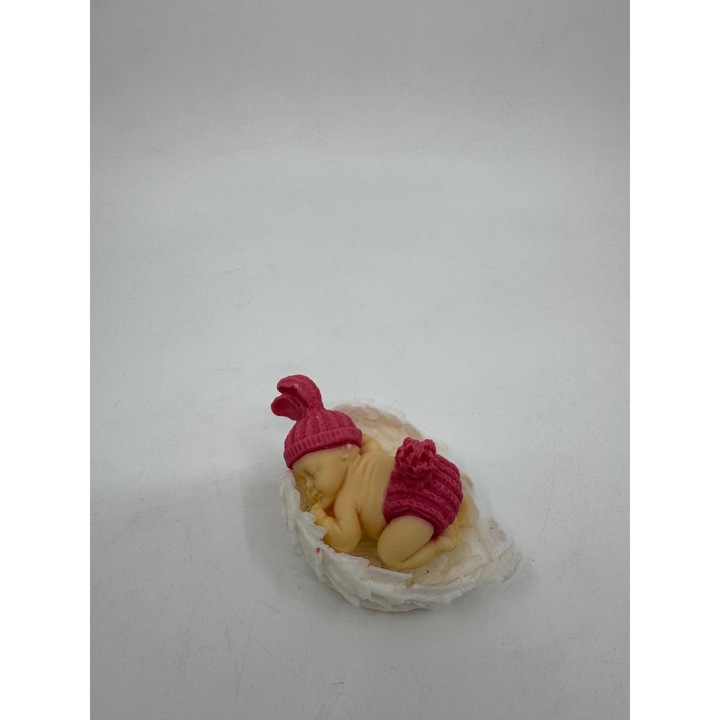 Kézzel készített baba figura, Maison Blanche, imádnivaló, színes, 10x10cm