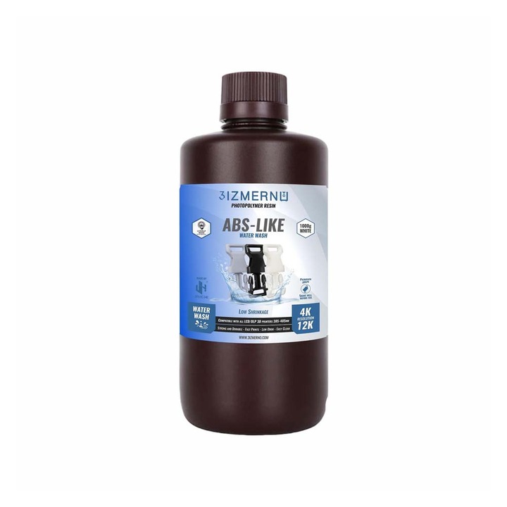 Fotopolimer Gyanta 3IZMERNO ABS-LIKE Water Wash, UV Gyanta, 365-405nm, 1kg, Fehér