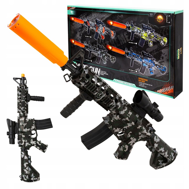 Електрически автоматичен пистолет с батерия и LED светлина, 77 см