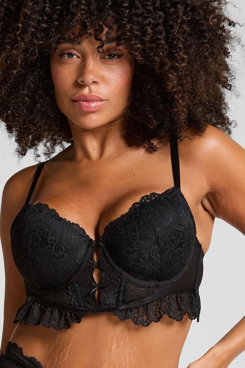 Hunkemoller, Sutien cu strat exterior din dantela Posie, Negru