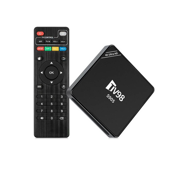Mini okos TV, 4K HDR médialejátszó, 4 magos, 8GB+128GB ROM, WiFi 2.4G/5G, HDMI, fekete