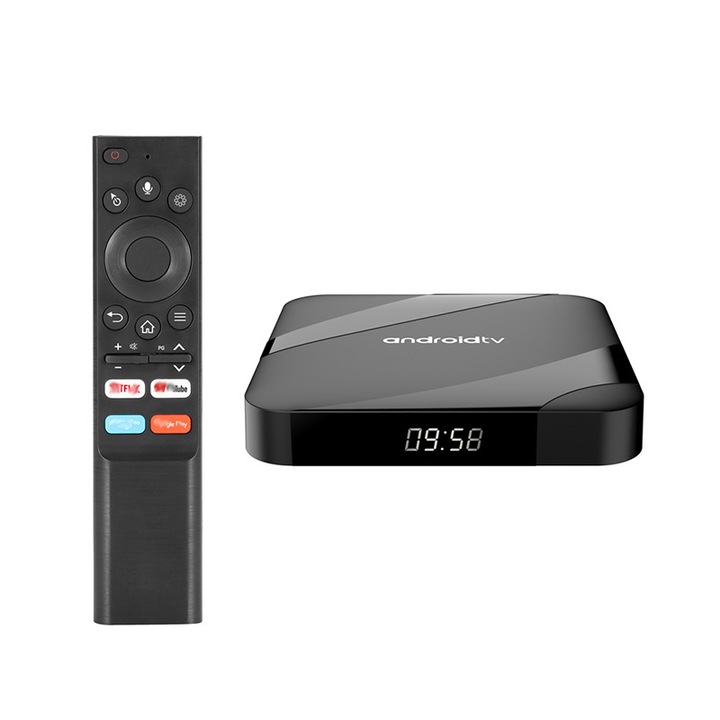 Mini smart TV 4K HDR, 2GB RAM, 16GB ROM, WiFi, HDMI, negru