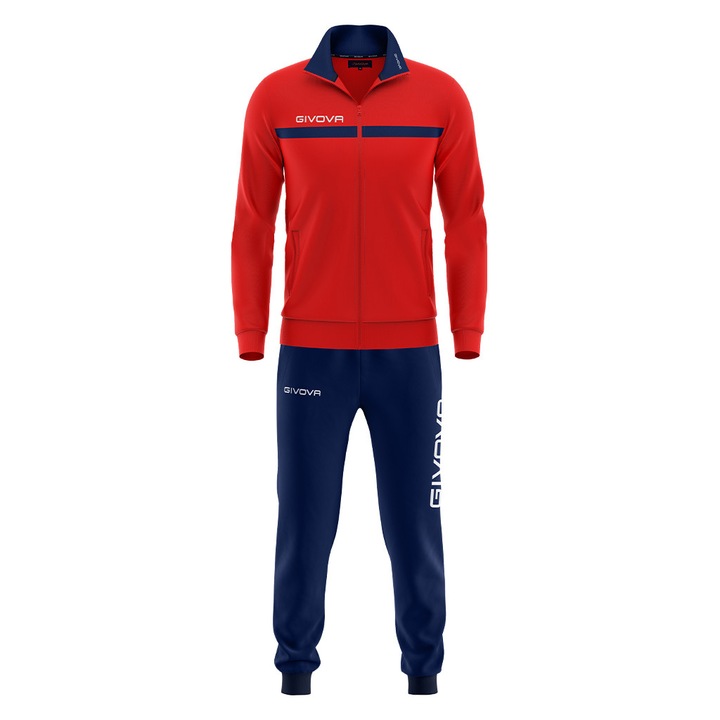 Trening Givova One Full Zip, Albastru/Bleumarin, Rosu