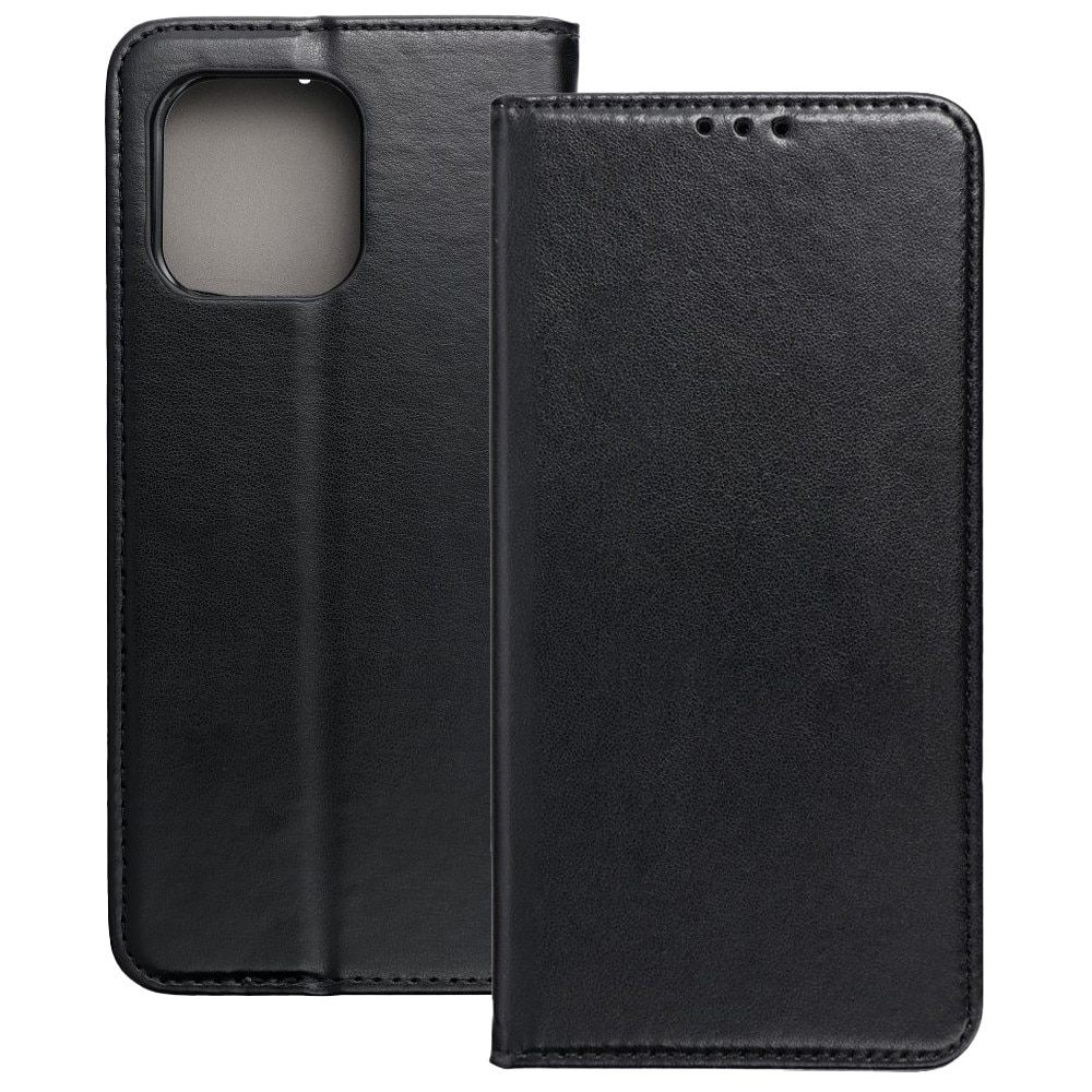Husă de telefon compatibilă cu Motorola Moto G86 5G, tip carte, cu suport pentru card bancar, închidere magnetică, negru, Smart Magneto