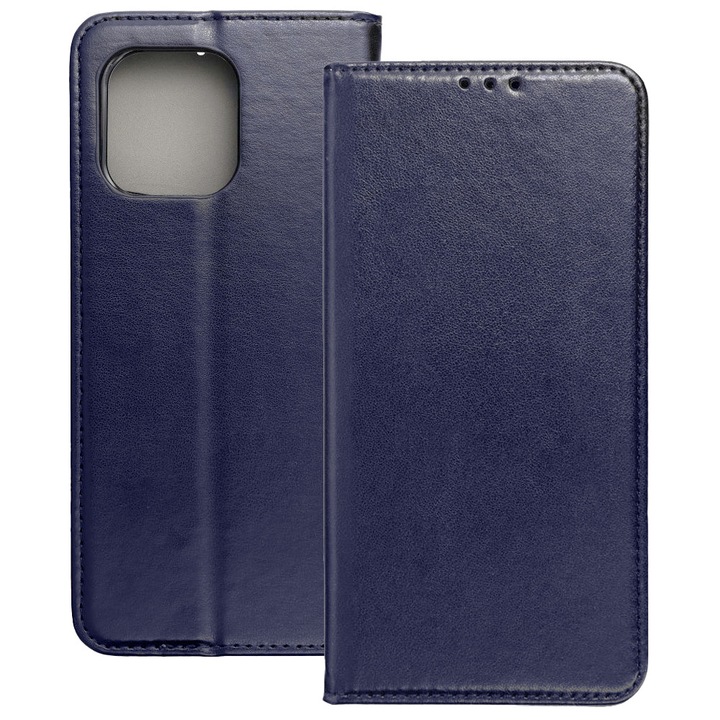 Флип калъф, За Motorola Moto G86 5G, с магнитно закопчаване, с отделения за карти, тъмносин, Smart Magnetic