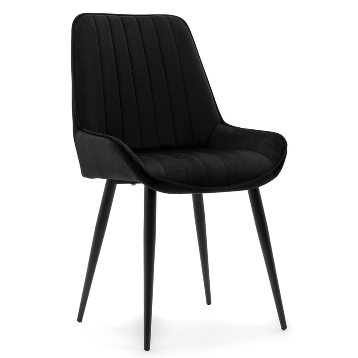 Kárpitozott szék, New Home, Luca modell, fekete, 88x51x50cm, teherbírás 120kg