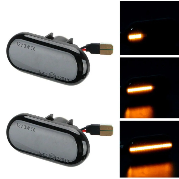Комплект от 2 LED странични мигачи за Renault Clio I, Clio II, Espace III, Megane I, Laguna I, Twingo I, Scenic, Grand Scenic I, Master II, BZRSH