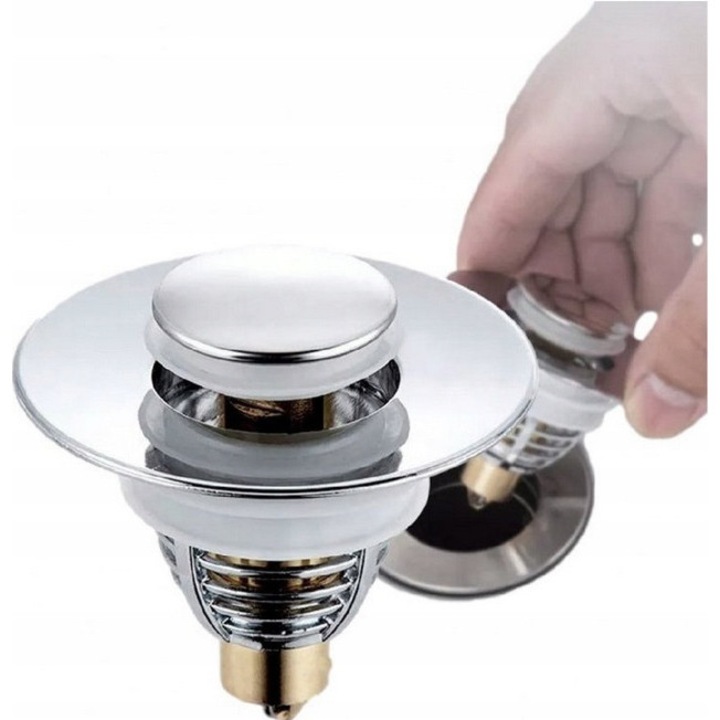Univerzális mosogatódugó szűrővel, 27-41 mm, fém, 60x50mm