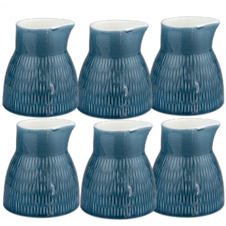 6 darabos porcelán teáskanna készlet HELLA STEEL BLUE 225m