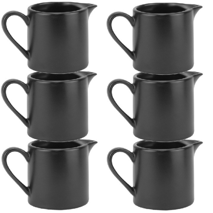 6 darabos CULINARO VISION BLACK porcelán tejesbögre készlet füllel 90ml
