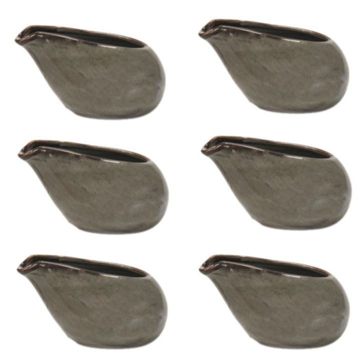 6 db-os porcelán csészealj szett ANTIQUE GREY 60ml