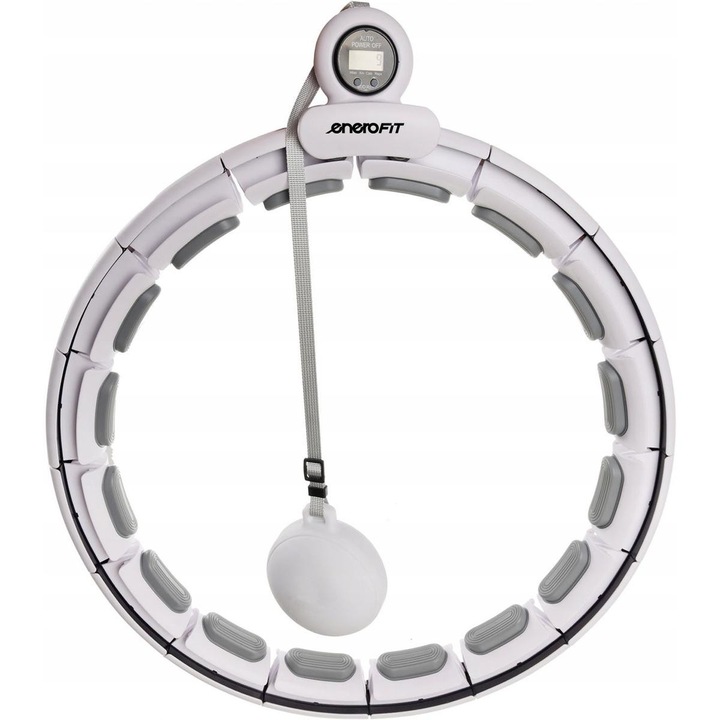 Hula hoop (fitness karika) Enero, állítható súllyal és digitális számlálóval, masszázspárnákkal, fehér/szürke, 1 db