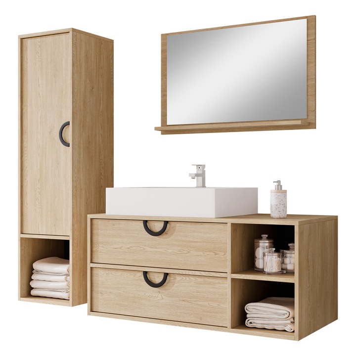 Mobilier de baie Gewiro, MIRJAN 24, stejar cremona