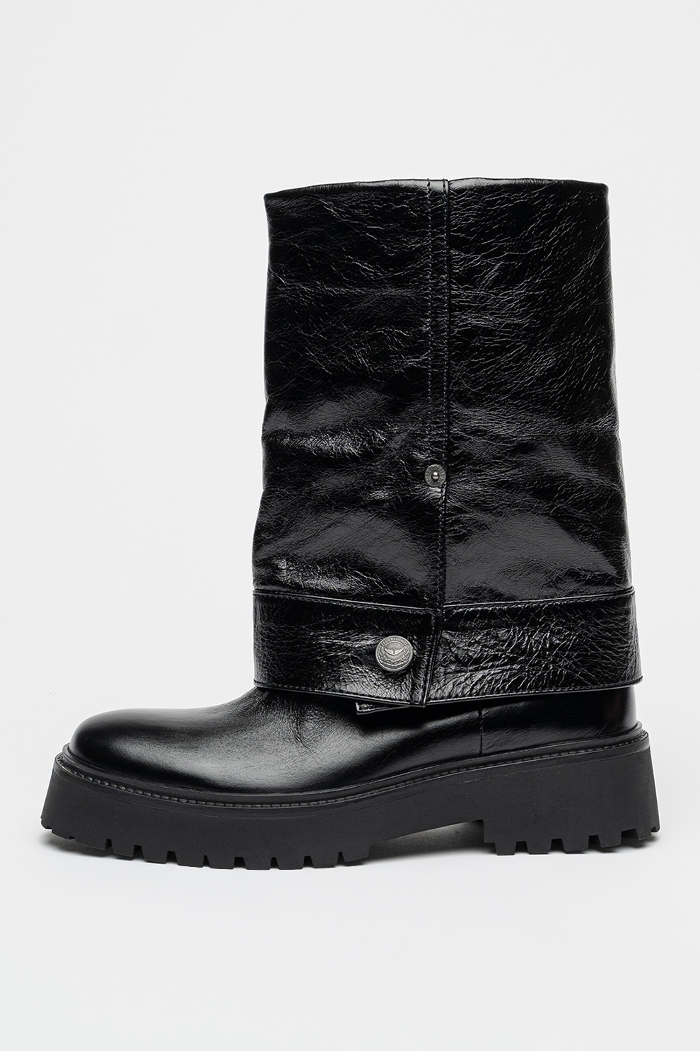 Love Moschino, Cizme mid-calf fara inchidere cu insertii de blana
