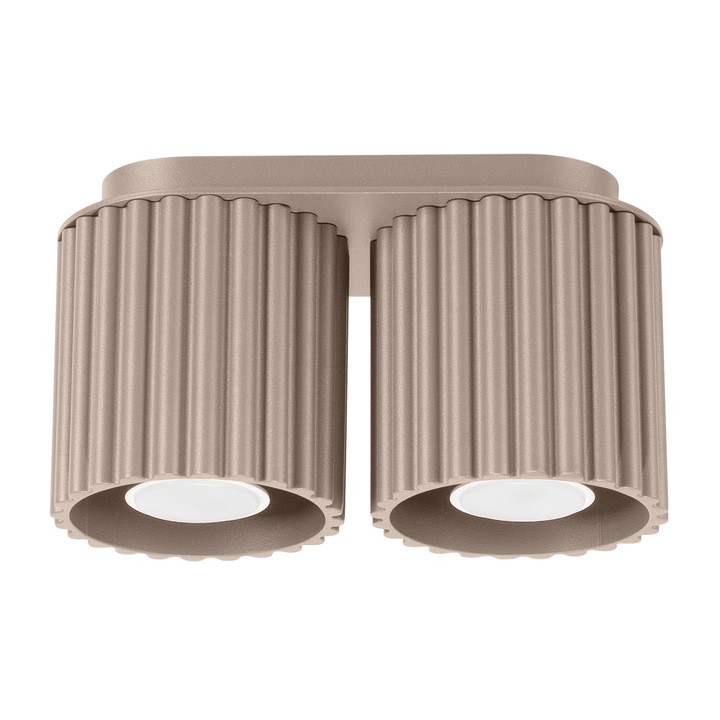 Lampa de tavan Sollux Lighting Aura 2, gri taupe, GU10, 2 surse de lumina