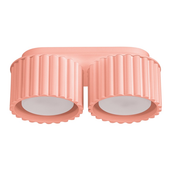 Lampa de tavan Sollux Lighting AURA 2 piersica GX53, design minimalist, aluminiu, pentru living, dormitor, sufragerie, bucatarie, coridor