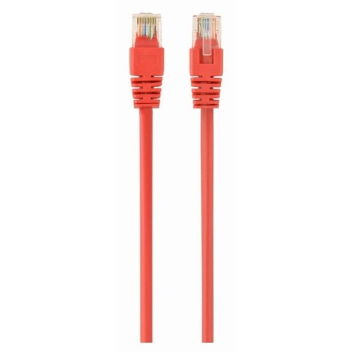 UTP Cat 5e hálózati kábel, piros, 10m hosszú, RJ45 csatlakozóval