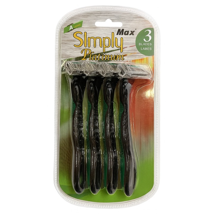Set 4 db Simply Platinum Unisex borotva, 3 penge, kenőcsík, ergonomikus nyél, precíz és kényelmes borotválkozás, SP-461